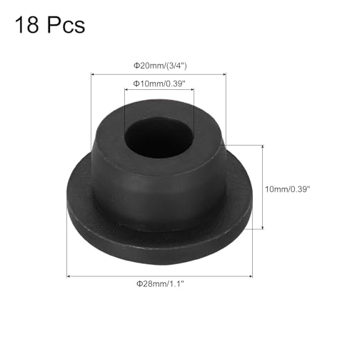 Image of MECCANIXITY 18pcs T-Shaped Silicone Plugs 20mm 3 /4 Inch Dia Snap in Plug Hole Seal Cover Round Rubber Stopper for Kitchen Rubber Bulkheads Waterproof Sealing Plugs Black
