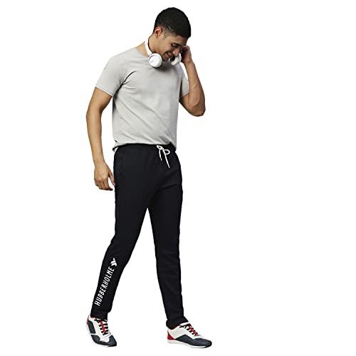 Image of Hubberholme Men's Slim Fit All Season Wear Cotton Track Pants - Trackpant with Drawstring Elastic Waistband, Lower for Jogging, Gym, Sports & Dailywear