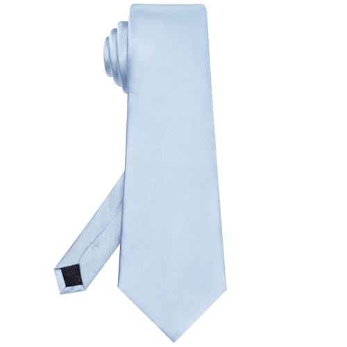 Image of Hi-Tie Men's Extra Long Solid Satin Tie Set 63 Inch /70 Inch Formal Necktie