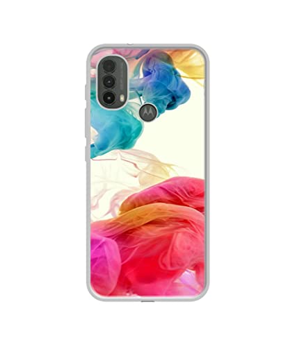Image of Colored Smoke Design Printed Silicon Soft TPU Back Case Cover for Motorola Moto E30 4G / E40 4G