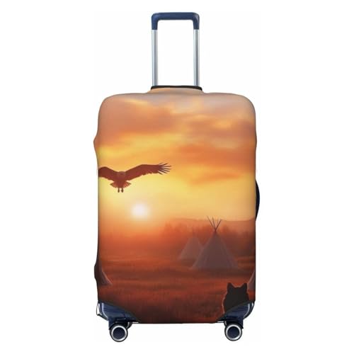Native American Tribes Travel Luggage Covers For Suitcase Elastic Suitcase Protector Anti-Scratch Spandex Baggage Covers Fits 18-32 Inch Luggage Large