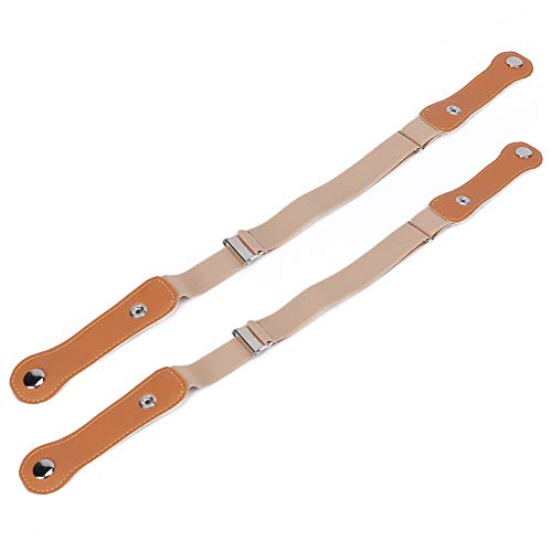 Fydun 2pcs Children Belt, 2pcs Unisex Waist Adjustable Stretch BuckleFree Strap Imitation Leather Belts Breathable Light Waistband BuckleFree Khaki for Kids Adults (100cm)