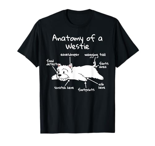 Anatomy Of A Westie - Camiseta divertida para perro Camiseta