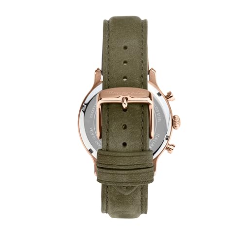 Image of Maserati Classic Men's Luxury Watch, Stainless Steel Case, Quartz Movement, Leather Strap, 100M Water Resistant Timepiece, Beige Dial, 2 Years Warranty - R8871633007