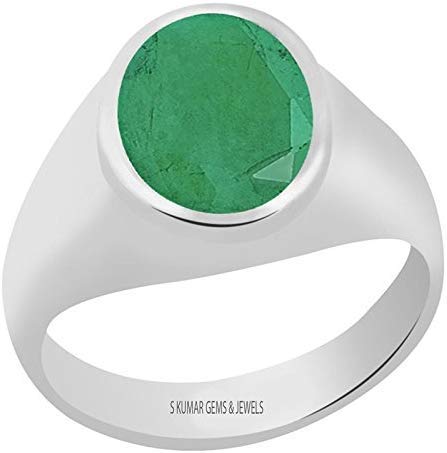 S KUMAR GEMS & JEWELS Certified Original Emerald Stone (Panna Stone) 3.25 Ratti Sterling Silver Ring for Men and Women (B09JZPB4J8) Amazon Price History, Amazon Price Tracker