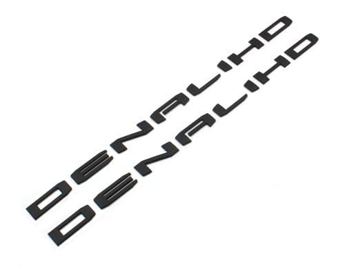 Image of 4PCS Matte Black Door Denali HD Rear Denali Sierra Emblems Letters Compatible with 2019-2024 Sierra 1500 2500hd 3500hd (Denali HD Matte Black), TL-009