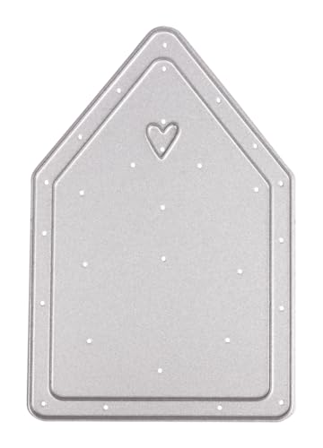 Rayher Stanzschablone Häuser, 5,8 x 8,6 cm, 1-tlg., Papiergestaltung, Stanzschablone Haus, Kartengestaltung, Scrapbooking und vieles mehr, Prägeschablone Haus, Stahl, 50295000