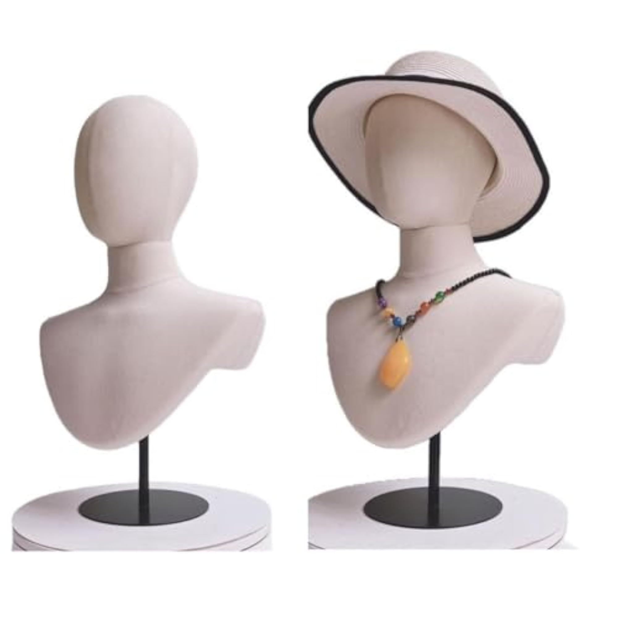 Hat Display Stand Metal Base Modern Mannequin Head Black