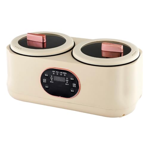 Aeroorミニ炊飯器 小型炊飯器 多機能双胆炊飯器2合 一人暮らし 電気炊飯器 異なるフレーバーを満たすために 独立したコントロール調理の二重胆嚢 電気フライパン 調理後のクリーニング 24時間予約調理 デュアルインワン蒸しと調理 (ポット)