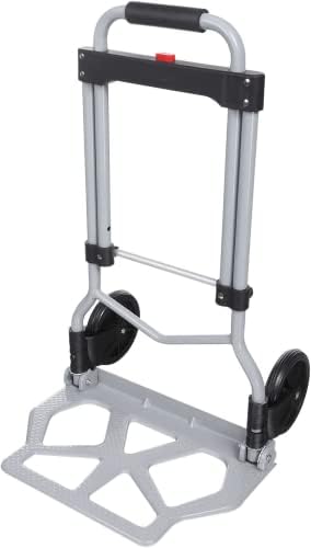 Folding Hand Truck and Dolly Aluminum Portable Folding Hand Cart 220lbs Capacity Hand Cart and Dolly Ideal for Moving Heavy Loads, Portable and Durable.