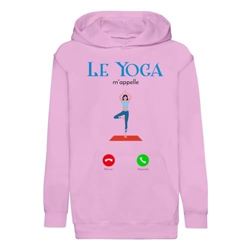 Sweat à capuche enfant Le Yoga m'appelle pour l'école et les activités zen