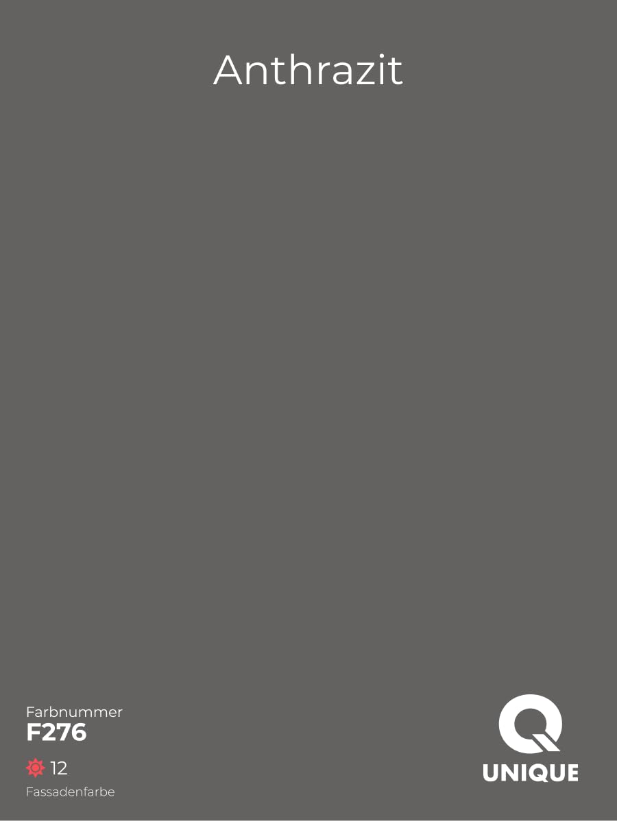 Q UNIQUE Pittura per facciate Grigio cemento 10 L – Pittura ai siliconi per esterni, Alta copertura, Resistente UV e intemperie, Autopulente, Per cappotti, calcestruzzo e supporti minerali