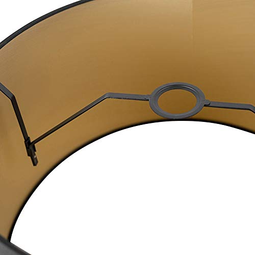 QAZQA rond schuin katoen - Paralume Moderno - luce - Ø 500 mm - Nero - Moderno -