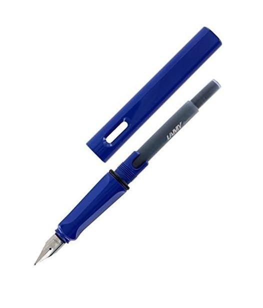 Image of Lamy Blue Safari Fountain Pen with Medium Nib and Blue Ink