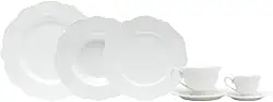 WOLFF - Aparelho de Jantar 42 Peças de Porcelana Maldivas Branco