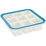 Superb Cube 1.4 Inch Cube Silicone Ice Cube Tray with EZ-Release & No-Spill Steel Reinforced Rim - Makes 9 Cubes