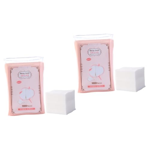 IWOWHERO 2sets Gentle Facial Cleansing Cotton Makeup Removal Pads Soft Absorbent Disposable Face Pads Cotton Rounds Perfect for Salons Home 1000pcs*2