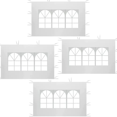 Yotbule Panneaux Latéraux pour Tonnelle Imperméable,4PACK 3m x 2m Panneau Latéral Gazebo en Tissu Oxford 210D,Panneau Latéral de Remplacement pour Tonnelle de Jardin Extérieur Fête 321