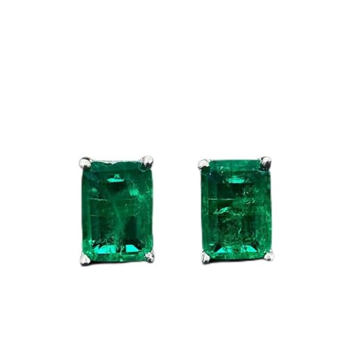 Boucles d'oreilles émeraude en argent pour femme au design intemporel