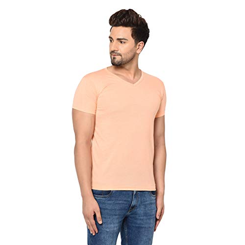 Image of Men's Cotton Blend Half Sleeve V Neck Tshirt