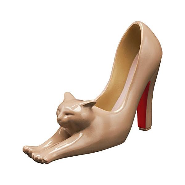 Funabashi Tsutomu High Heel Cat Figure Beige Gacha Capsule Toy Japan