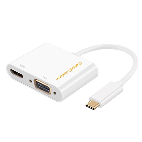 USB C to HDMI +VGA Adapter, CableCreation Type C to HDMI 4K VGA