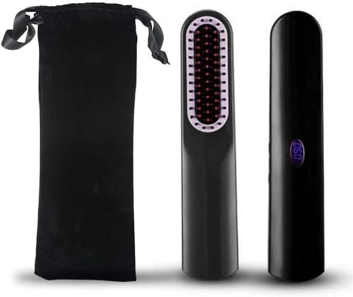 Plancha para Barba y Cabello USB para Hombres y Mujeres, Peine Calentador Eléctrico con Tecnología Ionizante Negativa, Cepillo Alisador miniatura 2