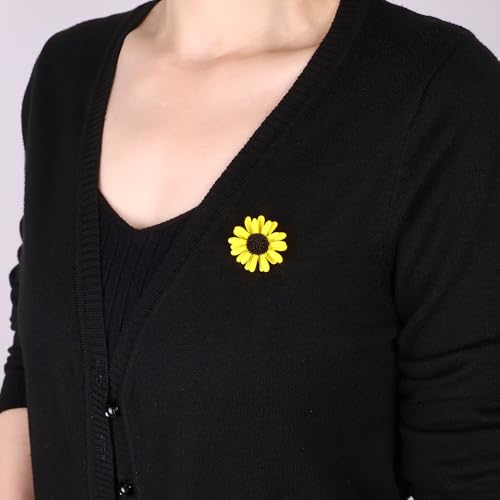 Image of Elegant Floral Brooch Pins for Women, Sweater Shawl Silk Cardigan Lapel Pins, Cardigan Jewelry Suit Shirt Accessory with Crystal CZ Flowers Brooches Pins for Women
