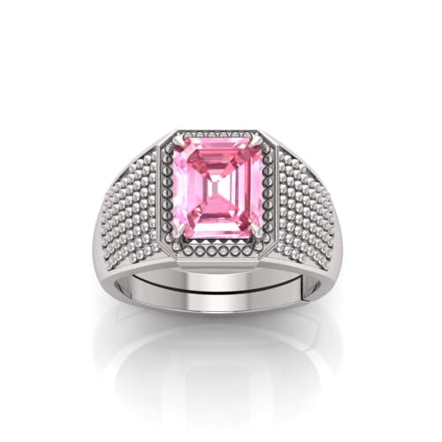 Bague saphir non chauffé avec anneau réglable en métal plaqué argent 12ct