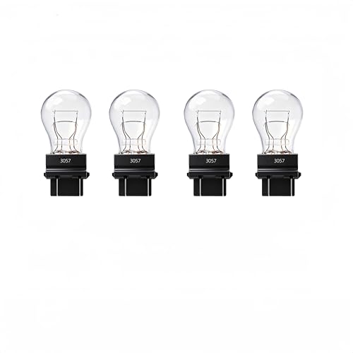 Kadiby 4 Pack 3057 Bulb 3157 4157 Brake Light/Tail Lights/Turn Signal Auto Bulbs T25 P27/7W 3157LL 4057 3047 for Impala Malibu Dakota Durango Accord Commander Suburban Jimmy