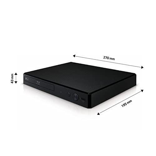 LG Electronics Blu-ray Player BP250 (Full HD-Upscaling, Wiedergabe externer Festplatten, HDMI- und USB-Anschluss), Schwarz, Maße: 2,7 x 4,1 x 19,5 cm – Bild 4