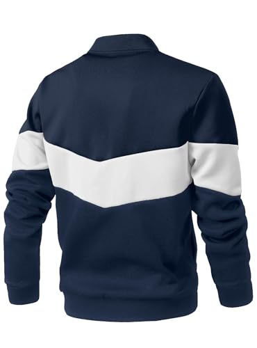 Image of HYPESTFIT Mens Lightweight Jacket Casual Bomber Jacket Color Block Varsity Coat