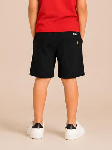 Image of Pilolo Kids Soft Cotton Terry Lycra Adjustable Drawstring Pocket Shorts for Boys