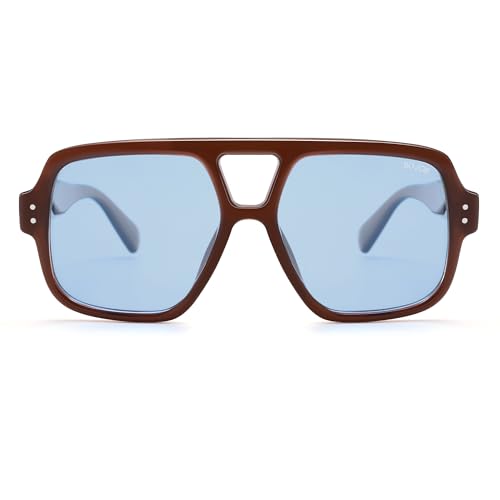 SOJOS Retro Square Polarized Aviator Sunglasses Womens Mens Trendy Vintage Aviators Shades SJ2613