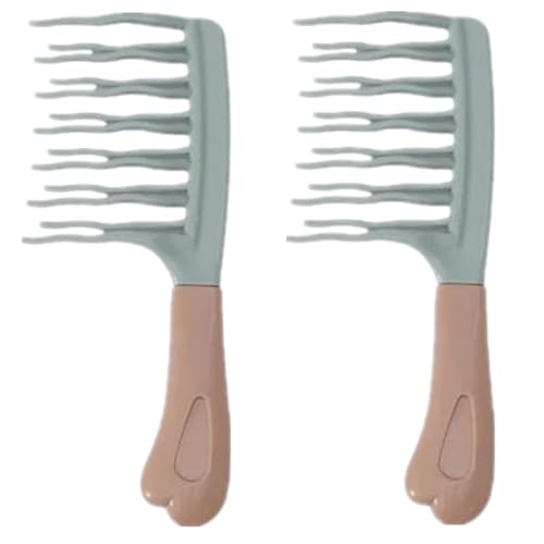 2 Peines Desenredantes para Cabello Rizado, Verde miniatura 1
