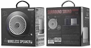 WEKOME D6 Mini Bluetooth Speaker retail packaging, showing front and back of the box with product images and features.