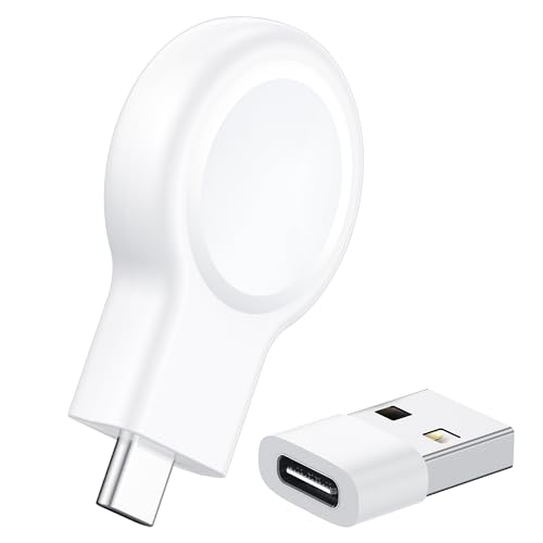Renmou for Apple Watch Charger, Portable iWatch Charger USB C&USB A Magnetic Travel Watch Charger Fast Wireless Charging for iWatch Ultra2/Ultra/SE2/SE Series 10/9/8/7/6/5/4/3/2/1