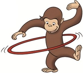 Vinilo adhesivo decorativo Curious George 3x2.5 pulg