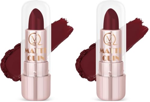 Image of Matte Quin Lipstick|Matte Finish|Lightweight Lipstick|Nourishes Lips & Great For Water-Proof, 3.5gm (MQ Lipstick-114) (Pack of 2)