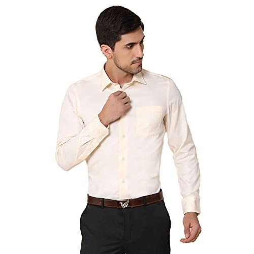 Image of Blackberrys Men's Cotton Solid Slim-Fit Formal Shirts