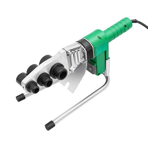WEIGR Soldadora de tubos de 1500 W, con pantalla digital LED, máquina de fusión en caliente, máquina de soldadura profesional de tubos de 25 °C a 385 °C, temperatura ajustable para tubos PPR/PP/PE/PPC