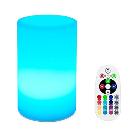 KEEDA LED Night Lamp, Color Changing Cylinder Light with Remote Control, 16 RGB Colors, Dimmable Brightness, Waterproof Mood Light for Bedroom, Bar, Restaurant, Party Cover