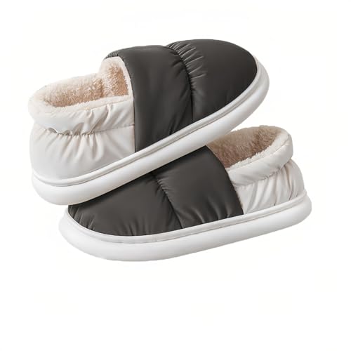 Platform Slippers for Women Winter Warm Cozy Fuzzy Bedroom Shoes Waterproof Puffy Down Slide Outdoor Easy to Clean