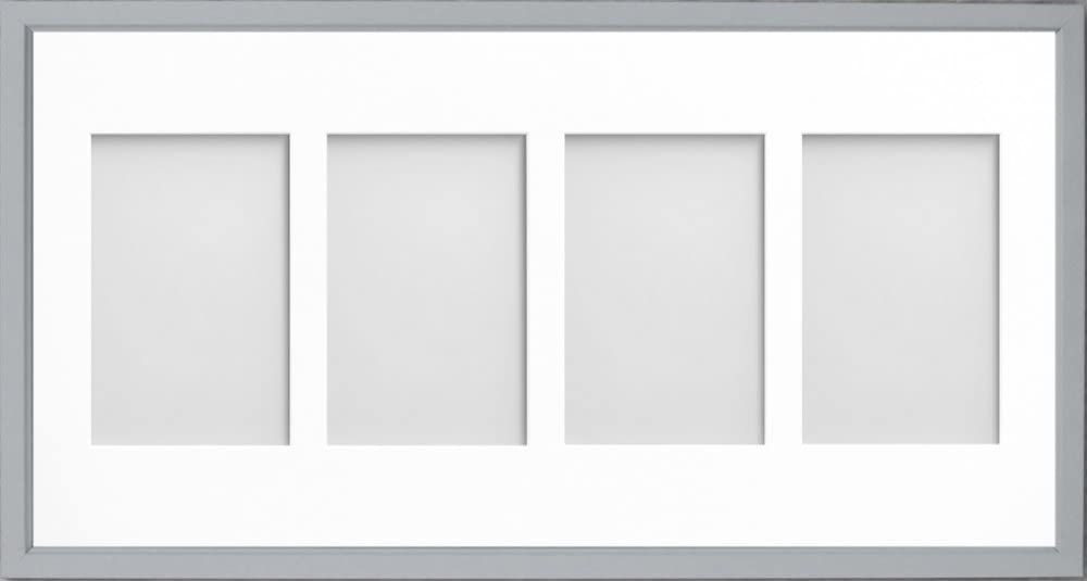 Frame Company Drayton Multi Aperture Photo Frame, Grey, 20x10 for 6x4 inch (x4)