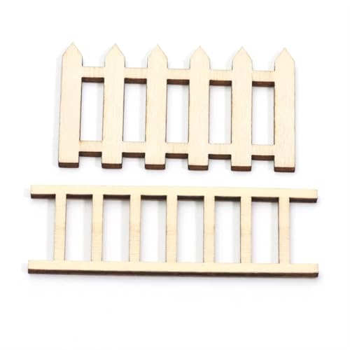 Vallas de jardín de madera personalizables para decorar maquetas y casas de muñecas de madera 7