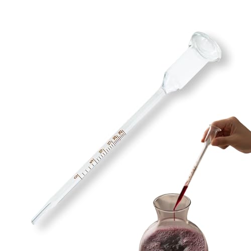 fKiZanthene Alkoholmessgerät Glas 0 bis 25 Grad Alkoholmesser für Wein und fermentierte Getränke Alkoholmessgerät für Hausmessung Küche und Labor
