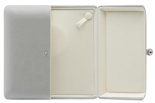 COWFEX Caja de regalo grande de terciopelo para collares de perlas (gris)