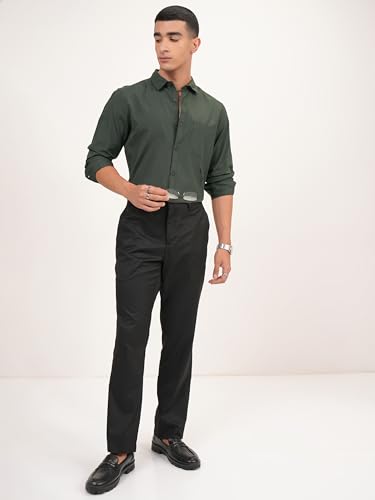 Image of Highlander Men's Slim Fit Shirts | Solid | Long Sleeves | Spread Collar | Formal Shirts | Men Shirts
