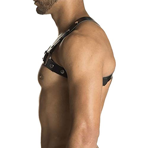Arreio Harness Masculino Couro Vegano Com Ajustes (Preto)
