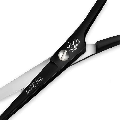 Wishbeauty Professional Sharp Left Hand Barber Scissors 5.5” Lefty Hair Cutting Scissors,Hairdresser Scissors Salon Haircut Scissors Hair Shears for Women Men (Black 5.5" Lefty) - Image 3